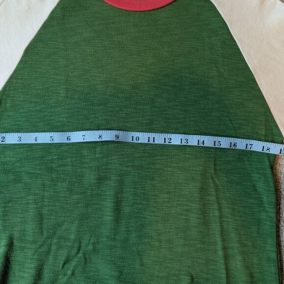 Topo Designs Womens Small Baseball Style 3/4 Sleeve T-Shirt heather green - Picture 4 of 10